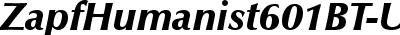 Zapf Humanist 601 Ultra Italic BT