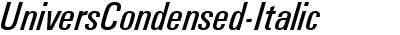 Univers Condensed kursiv