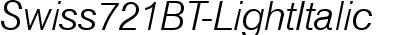 Swiss 721 Light Italic BT