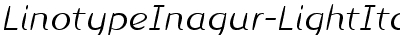 Linotype Inagur Light Italic